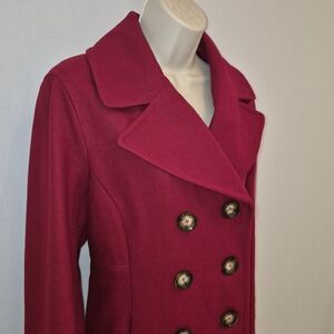 Michael Kors Size L Women's Double-Breasted Blazer in Deep Red Excellent!